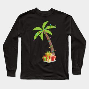 Christmas Palm Tree Coconut Long Sleeve T-Shirt